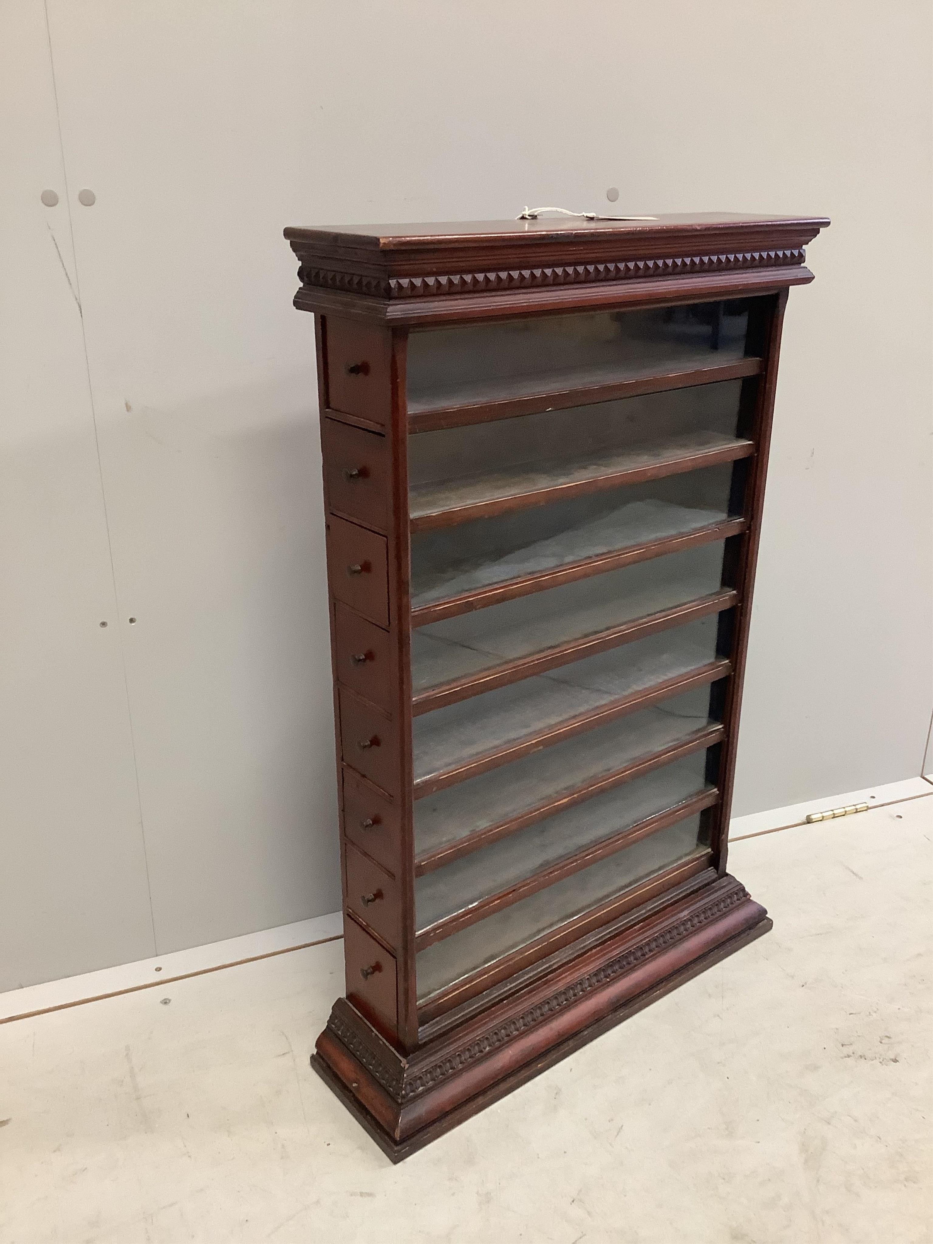 A late Victorian Cope Bros. Ltd. tobacconists display case, width 60cm, depth 17cm, height 88cm. Condition - fair